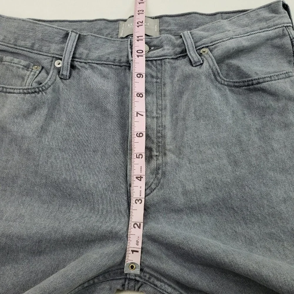 Everlane Relaxed Straight Leg Jean Womens 29 Long Gray Organic Cotton Button Fly